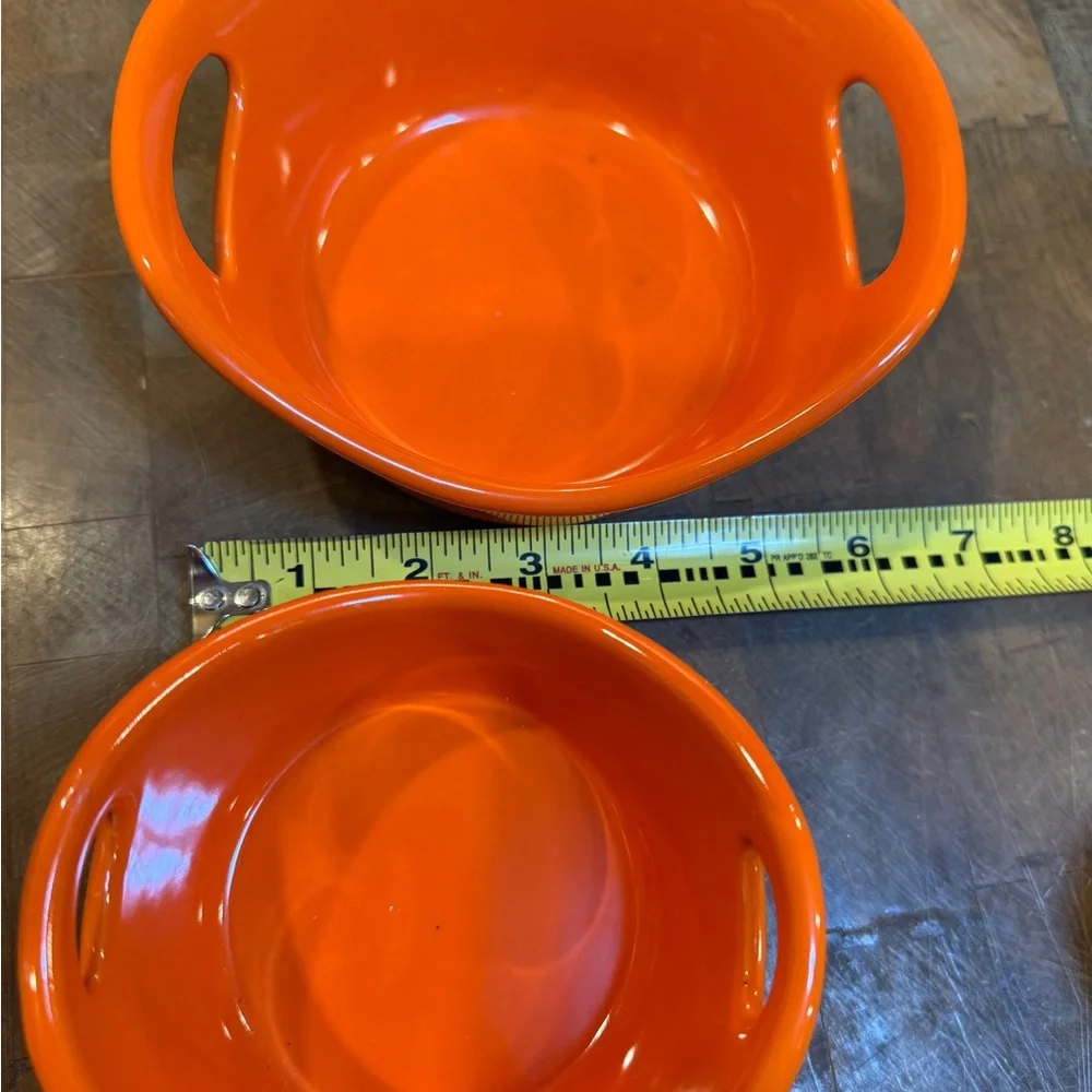 Rachael Ray Orange Ceramic Dish Set 4oz 10oz 12oz Small Bakeware Cooking Dishes